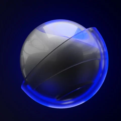 Rotating sphere on blue background Stock Footage 264034903