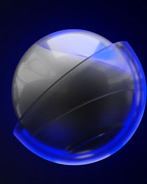 Rotating sphere on blue background Stock-Footage 264034919