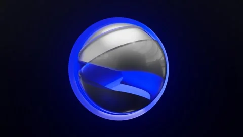 Rotating sphere on blue background Stock Footage 264035501