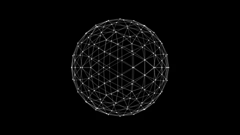 Rotating sphere HUD element. Plexus style connecting lines and dots. loop Stock Footage 132924929