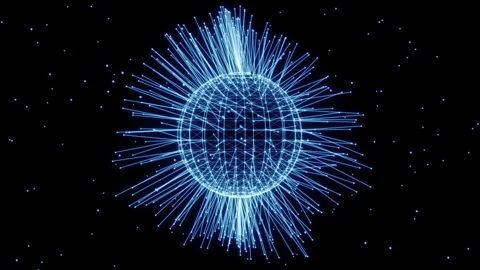 A rotating sphere of interlaced dots and lines 2 Stock Footage 277901289