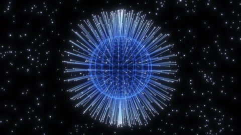 A rotating sphere of interlaced dots and lines Stock Footage 277901403