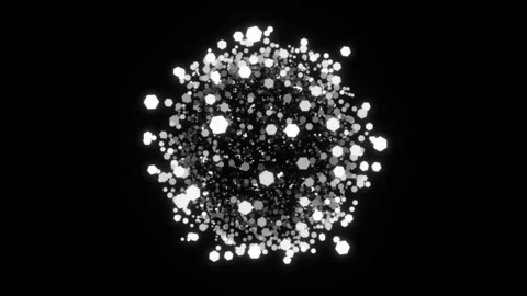 Rotating sphere made of many hexagonal shapes. Seamless loop Stock Footage 274053082