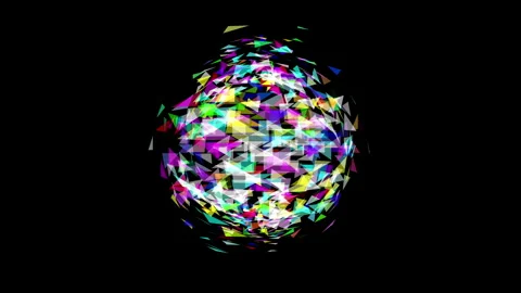 Rotating sphere made of triangular mosaic 6 Stock Footage 277902015