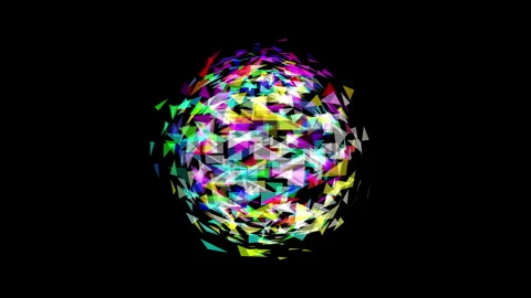 Rotating sphere made of triangular mosaic 7 Stock Footage 277902268