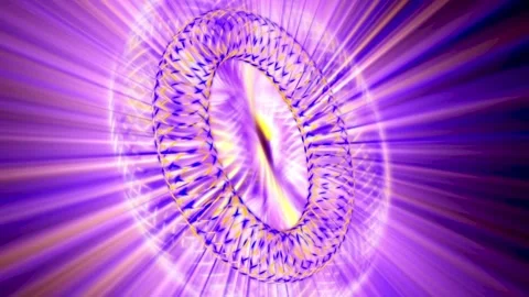 Rotating Sphere with Neon Beams. Stock Footage 296365398