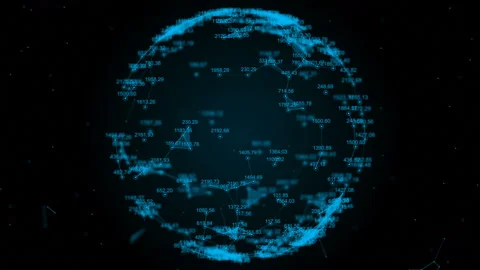 Rotating sphere from a plexus with figures Stock Footage 87243463