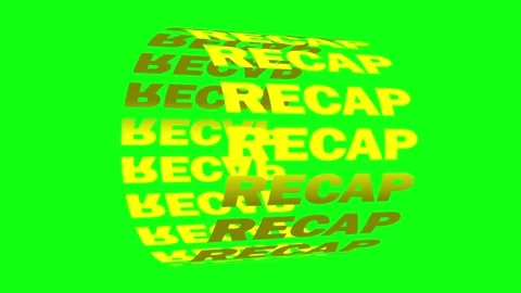 Rotating sphere of recap text animation on green background featuring the word Video stock 336916235