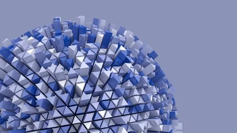 Rotating sphere of triangles, 3D animation, loop with alpha channel, 4K 30 fps Stock Footage 125282685