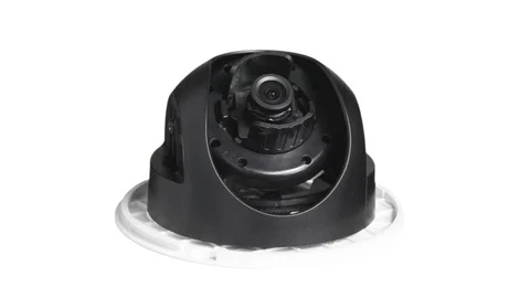 Rotating spherical security camera Video stock 127999897