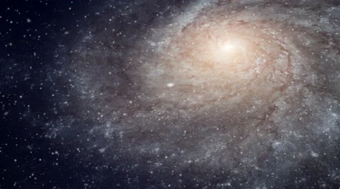 Rotating spiral galaxy - deep space exploration. Computer generated 4k animation Stock Footage