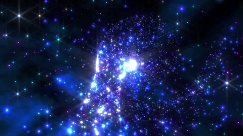 A rotating spiral of glowing dots and rays of light Stock Footage 315132284