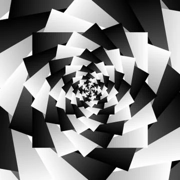 Rotating spiral grayscale geometric background - Abstract pattern 스톡 일러스트