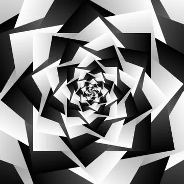 Rotating spiral grayscale geometric background - Abstract pattern 스톡 일러스트