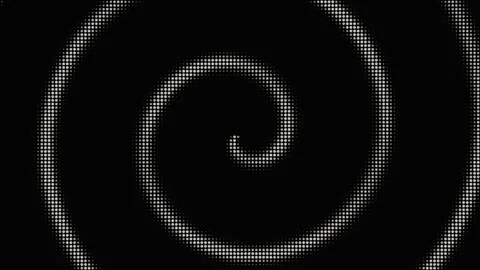 Rotating spiral of halftone dots on a black background Stock Footage 335875419