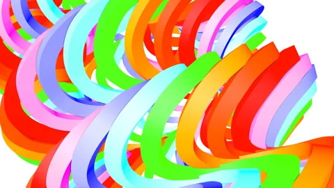 Rotating spiral multicolored lines on a white background. rainbow loop animation Video stock 139781988