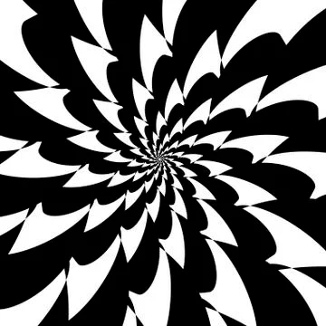 Rotating spiral symmetrical pattern. Abstract black silhouette 스톡 일러스트