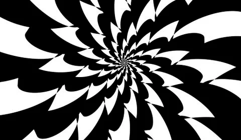 Rotating spiral symmetrical pattern. Abstract black silhouette Stock Illustration