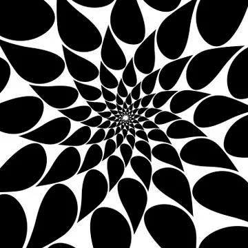 Rotating spiral symmetrical pattern. Abstract black silhouette Stock Illustration