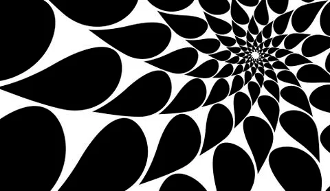 Rotating spiral symmetrical pattern. Abstract black silhouette Stock Illustration