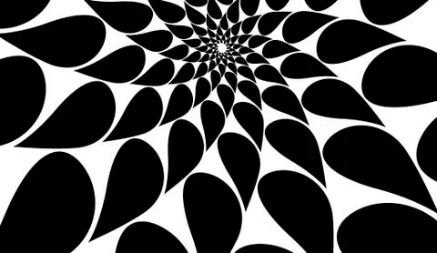 Rotating spiral symmetrical pattern. Abstract black silhouette Stock Illustration