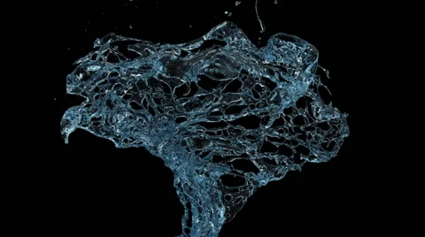 Rotating splash of light blue water in slow motion, isolated on black (FULL HD) 動画素材 52980403