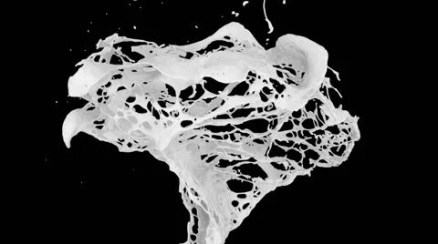 Rotating splash of white color in slow motion, alpha channel included (FULL HD) Stock Footage 53295941