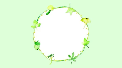 Rotating Spring Leaves and Acorns Frame 動画素材 309314205