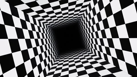 Rotating square hypnotic illusion checker tunnel loop animation Stock-Footage 278693412