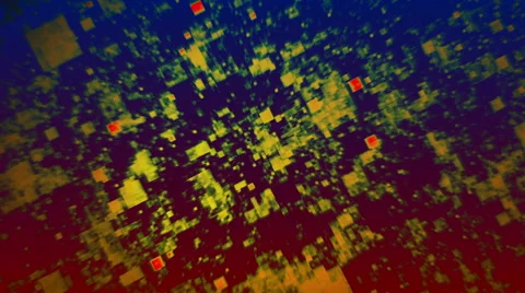 Rotating squares, gradient red and blue background, loop Stock Footage 45040978