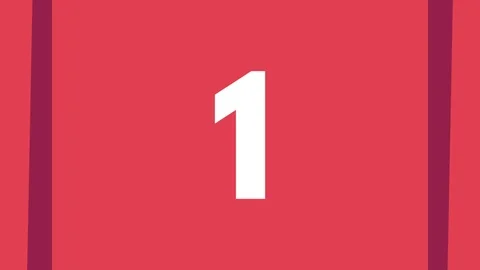 Rotating Squares Numbers Counting Up 1 to 5 Red Color Stock Footage 101720449