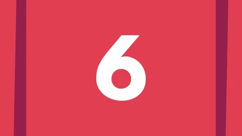 Rotating Squares Numbers Counting Up 6 to 10 Red Color Video stock 101720917