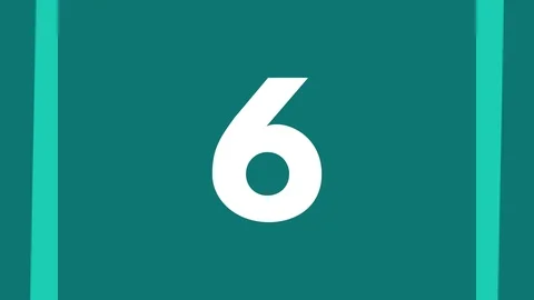 Rotating Squares Numbers Counting Up 6 to 10 Teal Color Stock Footage 101723042