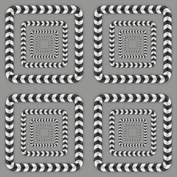Rotating Squares, Optical Illusion, Vector Seamless Pattern Stock-Illustration