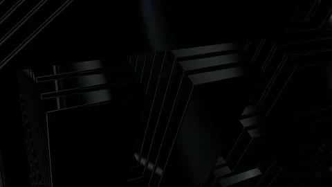 Rotating Stack of Black Figures, 3D Render, Background, Exclusive, Reflection Stock Footage 269349821