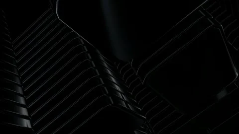 Rotating Stack of Black Figures, 3D Render, Reflection, Exclusive, Background Stock Footage 269349842