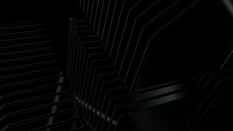 Rotating Stack of Black Figures, 3D Render, Exclusive, Reflection, Background Stock Footage 269349845