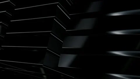 Rotating Stack of Black Figures, Background, Reflection, Exclusive, 3D Render Stock Footage 269349554