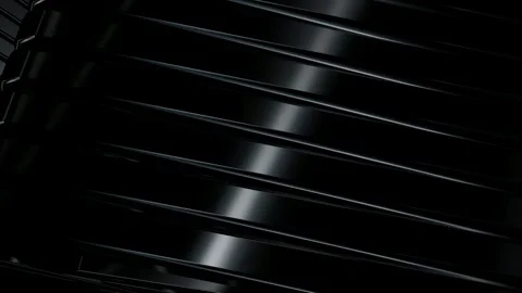 Rotating Stack of Black Figures, Background, 3D Render, Reflection, Exclusive Stock Footage 269349636