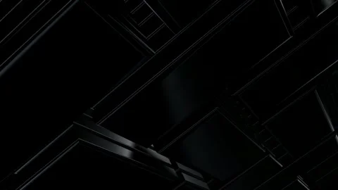 Rotating Stack of Black Figures, Exclusive, Background, Reflection, 3D Render Stock Footage 269349697