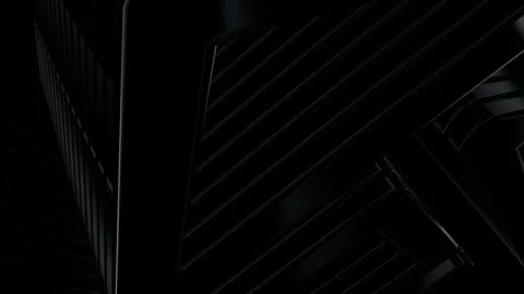 Rotating Stack of Black Figures, Exclusive, Reflection, 3D Render, Background Stock Footage 269349784