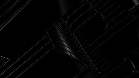 Rotating Stack of Black Figures, Exclusive, 3D Render, Reflection, Background Stock Footage 269349788