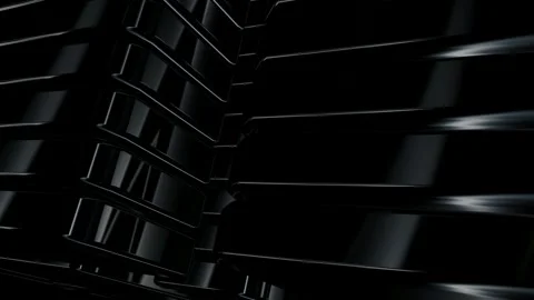 Rotating Stack of Black Figures, Reflection, Background, Exclusive, 3D Render Stock Footage 269349655