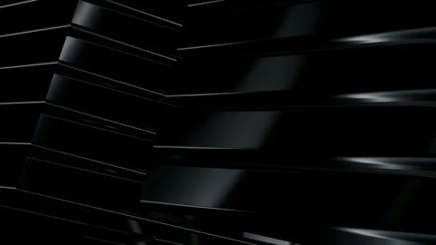 Rotating Stack of Black Figures, Reflection, Background, 3D Render, Exclusive Stock Footage 269349658