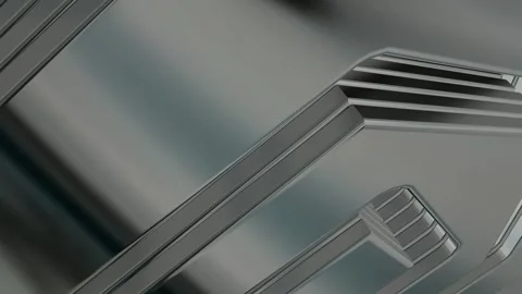 Rotating Stack of Silver Figures, 3D Render, Exclusive, Reflection, Background Stock Footage 269349606
