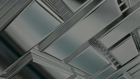 Rotating Stack of Silver Figures, Exclusive, Background, Reflection, 3D Render Stock Footage 269349411