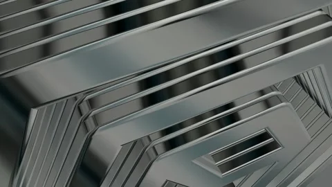 Rotating Stack of Silver Figures, Exclusive, Background, 3D Render, Reflection Stock Footage 269349428