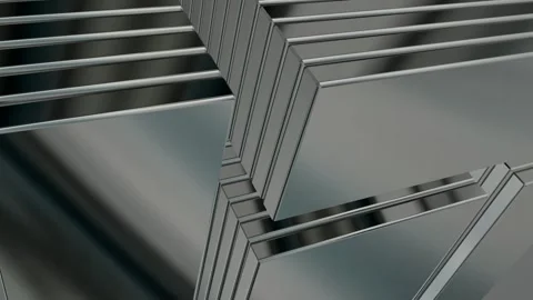Rotating Stack of Silver Figures, Exclusive, Reflection, Background, 3D Render Stock Footage 269349429
