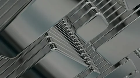 Rotating Stack of Silver Figures, Exclusive, 3D Render, Reflection, Background Stock Footage 269349488