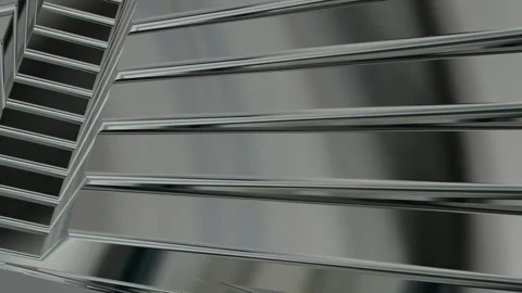 Rotating Stack of Silver Figures, Reflection, Background, Exclusive, 3D Render Stock Footage 269349322
